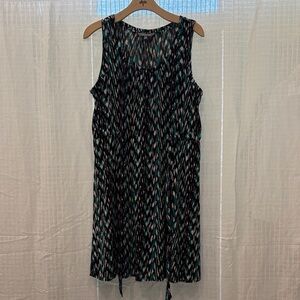 Daisy Fuentes Black and Teal Midi Dress